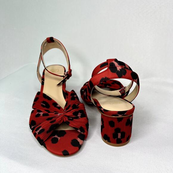 NWOB Cabi Siren Red Black Leopard Animal Print Ankle Strap Sandals Women 9 - Picture 12 of 12